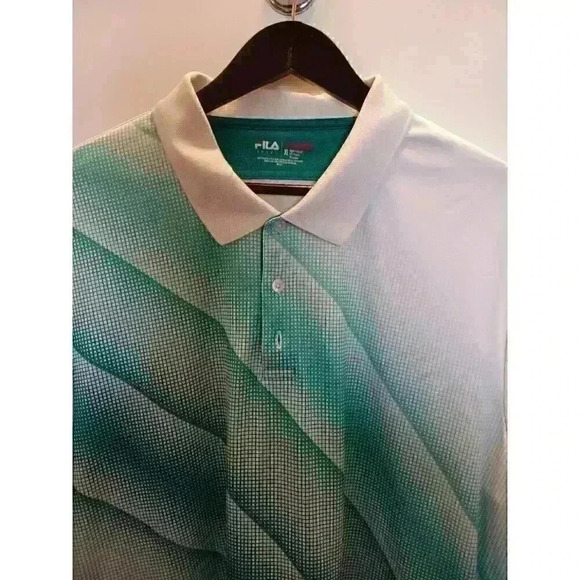 FILA SPORT GOlf Men's XL Polo Short Sleeve Shirt Moisture Wicking Cooling Turqu - Picture 1 of 4